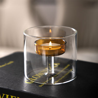 Home Decor Europese glazen pot Kaarshouder Helder bekertje Luxe stijl Elegante romantische logo