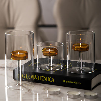 Home Decor Europese glazen pot Kaarshouder Helder bekertje Luxe stijl Elegante romantische logo