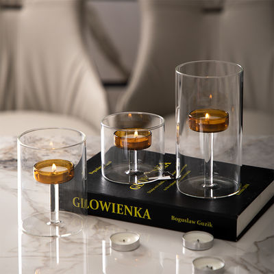 Home Decor Europese glazen pot Kaarshouder Helder bekertje Luxe stijl Elegante romantische logo