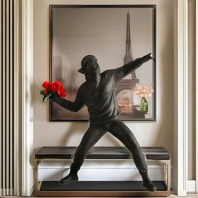 Hars Art Deco stijl Verticaal Patroon Bloem Gooien Jongens Kruis Spiegel voor Home Decor