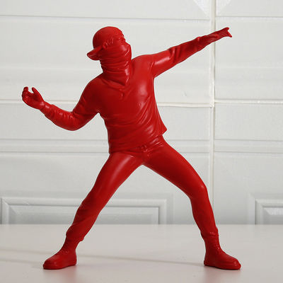 Unieke bloemen gooiende jongen hars standbeeld Eén stuk pakket ornament