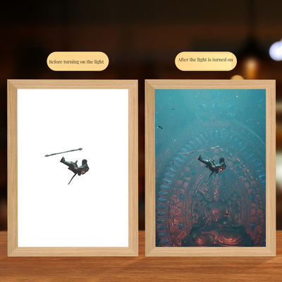 Fotoframe Zwart mythe Houten raam Nachtlamp Apenkoning Ontwerp voor studie en slaapkamer