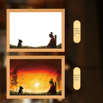 Fotoframe Zwart mythe Houten raam Nachtlamp Apenkoning Ontwerp voor studie en slaapkamer