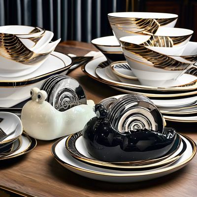 Gemaakt van porselein voor 6 personen