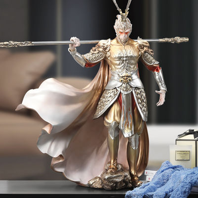 Vaste glasvezel Wukong vs. Boeddha Desktop Figuur Contemporary Design voor kantoordecor