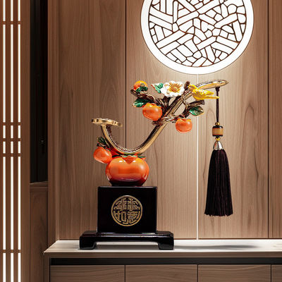 Elegante moderne tv- en wijnkast in persimmonhout voor decoratie in de woonkamer