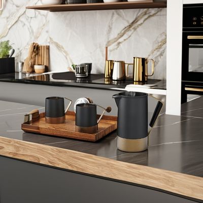 In voorraad 304 roestvrij staal Franse pers koffiepot met siliconen handvat 350 ml 500 ml 1000 ml sets