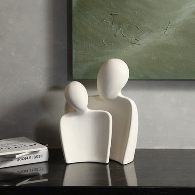 Moderne bamboe-geïntegreerde porseleinen liefhebbers standbeeld Abstracte kunst figuur voor huisversiering
