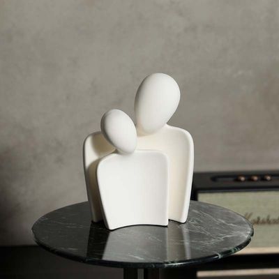 Moderne bamboe-geïntegreerde porseleinen liefhebbers standbeeld Abstracte kunst figuur voor huisversiering
