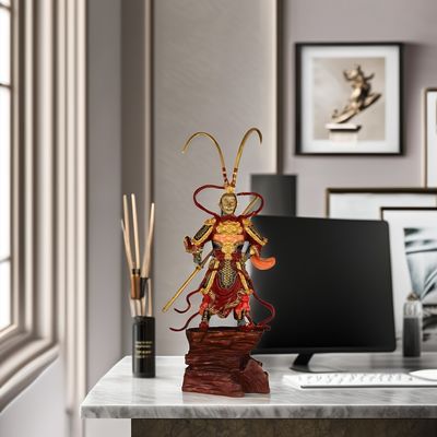 Custom Black Myth Sun Wukong 3D Hars Figuur Hedendaags Metaal Gouden Hoop Ornament