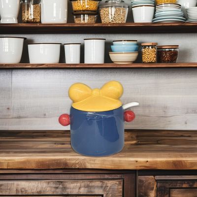 Keukenopslag Keramische pot in Nordieke stijl met bamboe houten deksel voor pantry organisatie