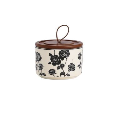 200 ml Retro Floral Keramische opslagpot voor eten Thee Verzegeld PC Design Schotel en schaal