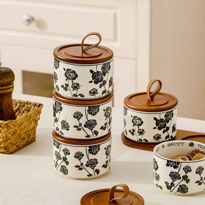 Voedselcontainer Keramische blik voor sieraden Theesoorten Honing in klassiek vintage ontwerp