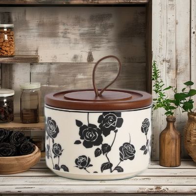 Voedselcontainer Keramische blik voor sieraden Theesoorten Honing in klassiek vintage ontwerp