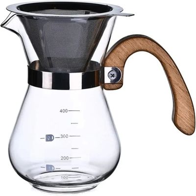 Warmte-isolerende prestaties Doorzichtig glas Koffiemaker met deksel