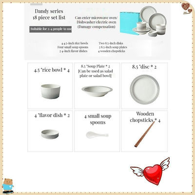 Nordic Relief Keramische eetgerei Set Duidelijke Salad Bowl Cups Bowls Platen