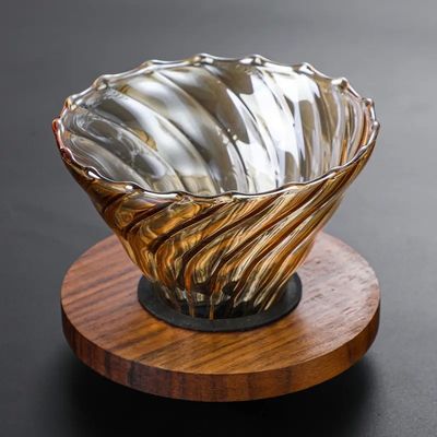 500 ml-1000 ml capaciteit Draagbare metalen glazen server met deksel doorzichtige koffiemachine