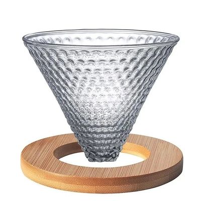 600 ml Drip Glass Coffee Pot met houten handvat Hittebestendige Giet over koffiezetapparaat