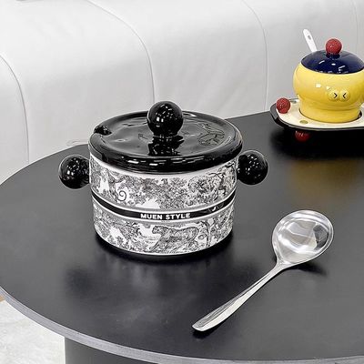 Jungle Style Microwaveable Spijtigheidsopslag met keramische strainer Amphora Lard Jar