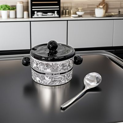 Rotunditeit Keramische schaal met deksel Porselein Europa Design Microwave Food Container Customized Logo