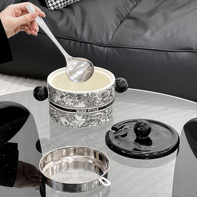 Rotunditeit Nordic Luxury Ceramic Oordopset met microwave-functie voor zakelijk cadeautekst Printtechniek