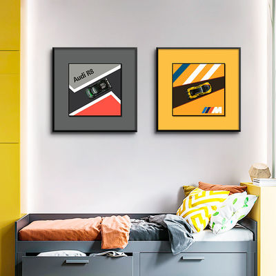 Postmoderne stijl elektrische legering auto hangend schilderij voor kinderkamer veranda decor