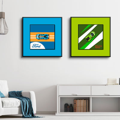 Postmoderne stijl elektrische legering auto hangend schilderij voor kinderkamer veranda decor