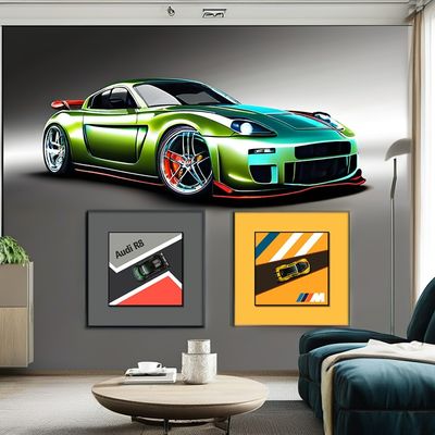 Elektrische auto muurschilderingen van legering Perfect decoratie voor thuis bh6