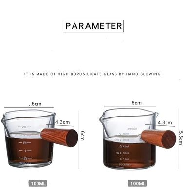 100 ml doorzichtige borosilicaat glas meetbeker met deksel minimalistisch ontwerp