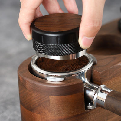 Verstelbare hoogte Espresso Tamper Walnoot hout en aluminium basis voor perfecte tampering