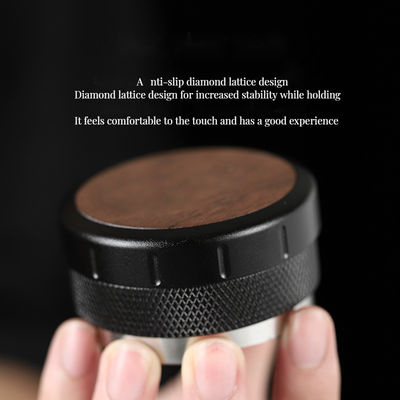 Verstelbare hoogte Espresso Tamper Walnoot hout en aluminium basis voor perfecte tampering