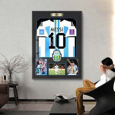 Rectangle Wall Art 3D Ronaldo Football Jersey Foto frame voor woonkamer en bed