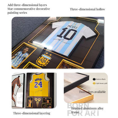 Rectangle Wall Art 3D Ronaldo Football Jersey Foto frame voor woonkamer en bed