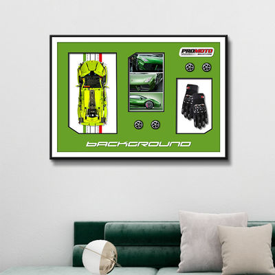 3D kristalglas sportwagen achtergrond wandkunst voor woonkamer kantoorversiering