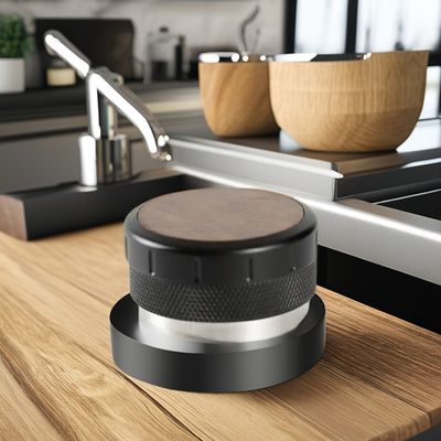 Home Koffie Verstelbare hoogte Espresso Tampers met walnoothout en roestvrij staal basis