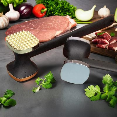 Handmatig keukengereedschap voor perfect zachte biefstukken zinklegering en plastic vleeshamer