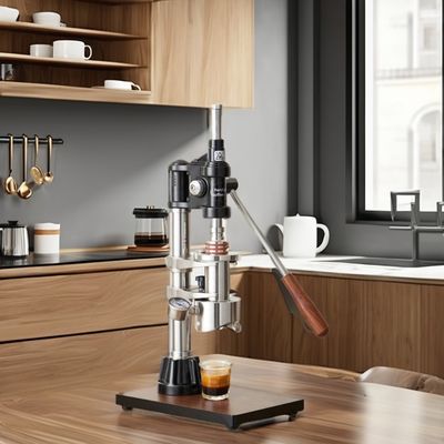 Home koffiezetapparaat met zwart laser logo Espresso Barista gereedschappen en drukmeter