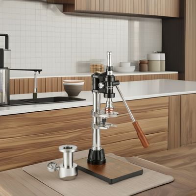 Home koffiezetapparaat met zwart laser logo Espresso Barista gereedschappen en drukmeter