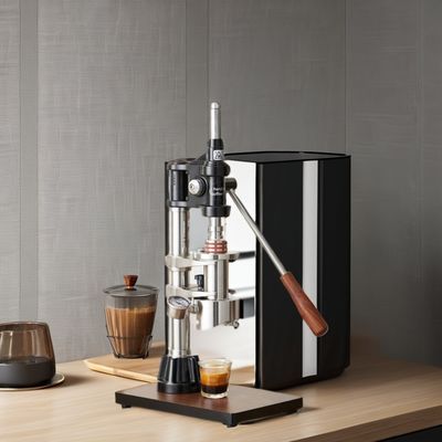 Home koffiezetapparaat met zwart laser logo Espresso Barista gereedschappen en drukmeter