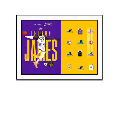Custom Size Modern Design Star Decorative Wall Art voor woonkamer slaapkamer Kinderkamer-Jordan LeBron James Hanging Format-Club Basketball