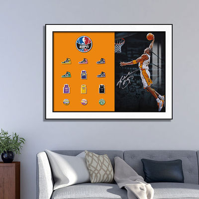 Custom Size Modern Design Star Decorative Wall Art voor woonkamer slaapkamer Kinderkamer-Jordan LeBron James Hanging Format-Club Basketball