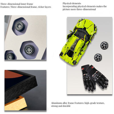 Verjaardag Gelegenheid Elektrisch Ontwerp 3D Block Auto Muurkunst Ideaal voor woonkamer thuis