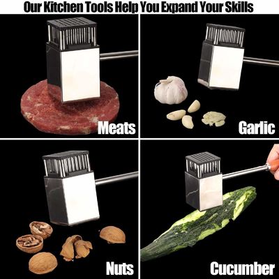 36-blad roestvrijstalen vleesverzachter Keukengereedschap voor biefstuk en BBQ Metalen hamer