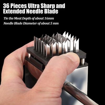 36-blad roestvrijstalen vleesverzachter Keukengereedschap voor biefstuk en BBQ Metalen hamer
