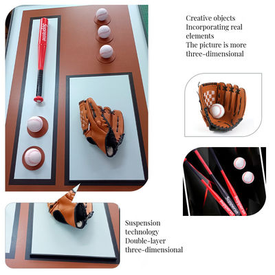 Stijlvolle driedimensionale honkbal decoratieve schilderkunst voor hotel jubileum gelegenheid