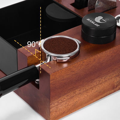 Restauranten Koffiegereedschap Multifunktioneel Houten Klopdoos met roestvrij staal Stand 58mm