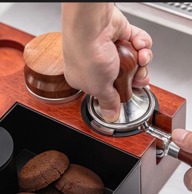 Restauranten Koffiegereedschap Multifunktioneel Houten Klopdoos met roestvrij staal Stand 58mm