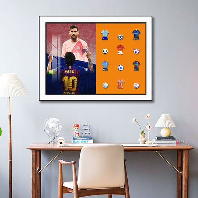 Moderne voetbalmuurkunst Elektrische bouwstenen hangend formaat voor woonkamer decor