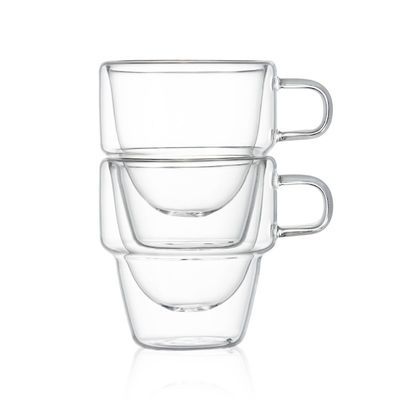 Classic Design 150 ml dubbelwandige heldere glazen koffiebekers voor warme en ijzige dranken