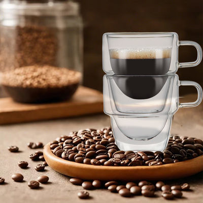 Classic Design 150 ml dubbelwandige heldere glazen koffiebekers voor warme en ijzige dranken